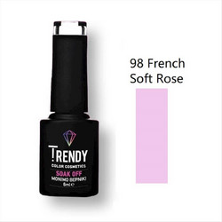 Trendy Soak Off 98 French Soft Rose Ημιμόνιμο Βερνίκι Νυχιών για Γαλλικό Μανικιούρ 6ml