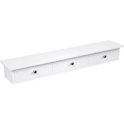 SONGMICS Επιτοίχιο Ράφι με 3 Συρτάρια 80 x 15 x 10 cm - Λευκό LWS085W01