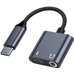 Beline αντάπτορας διαχωρισμού USB-C σε USB-C/Jack 3,5mm 60W μαύρος