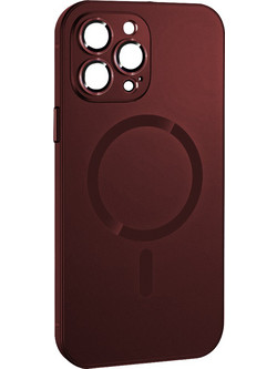 ObaStyle Metal Effect Magnetic Soft Cover Case για Apple iPhone 12 Pro - Μπορντό