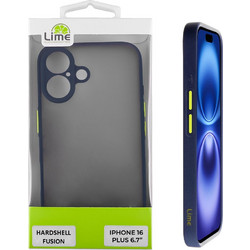 Lime Successories Lime Θηκη Iphone 16 Plus 6.7'' Hardshell Fusion Full Camera Protection Blue With Yellow KEYS