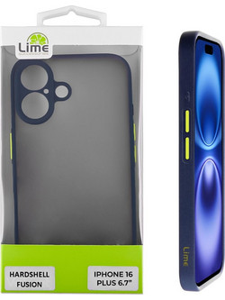 Lime Successories Lime Θηκη Iphone 16 Plus 6.7'' Hardshell Fusion Full Camera Protection Blue With Yellow KEYS
