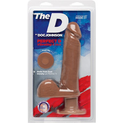Doc Johnson The Pefect D Vibrating 8" Ρεαλιστικός Δονητής 20cm Caramel