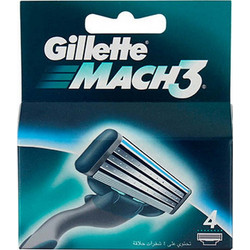 Gillette Mach 3 Ανταλλακτικά Ξυραφάκια με 3 Λεπίδες & Λιπαντική Ταινία 4τμχ