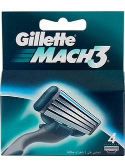 Gillette Mach 3 Ανταλλακτικά Ξυραφάκια με 3 Λεπίδες & Λιπαντική Ταινία 4τμχ