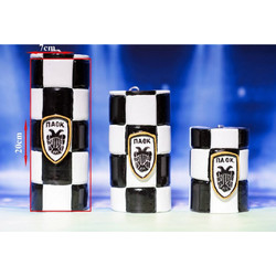 ΠΑΟΚ Κερί κύβοι χειροποίητο κέρινο σήμα 7x20cm. 003099
