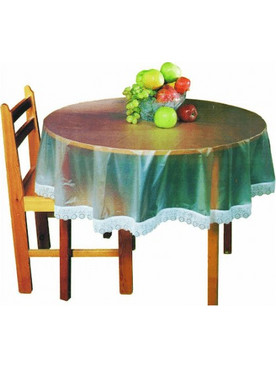Τραπεζομάντηλο Ημιδιαφανές 152x152cm με Δαντέλα Αλέκιαστο P-0104 Sidirela