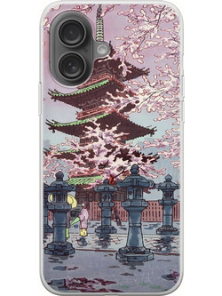 Θήκη Ukiyo-e - Cherry Blossom iPhone 16 Plus Flexible TPU (Διάφανη Σιλικόνη)