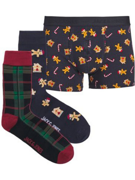 JACK & JONES M JACXMAS CHECK GIFTBOX - 12266765-INKWELL MULTI