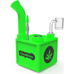 PieceMaker Kube Silicone Bong Green Glow