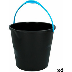 Κάδος με Λαβή Colorbaby Μαύρο 10 L 29,5 x 26 x 28,5 cm (x6)