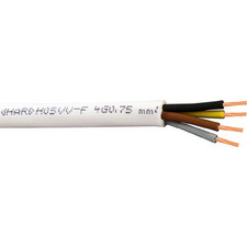 Adeleq Καλώδιο Ρεύματος 4Χ0,75mm NYLHY (H03Vv-F) Λευκό 1m