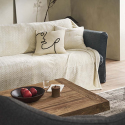 Gofis Home Ριχτάρι Πολυθρόνας 190x190cm Julien Cotton 114/05 Beige