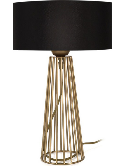 Φωτιστικό επιτραπέζιο Μεταλλικό-Υφασμάτινο χρώμα Χρυσό-Μαύρο