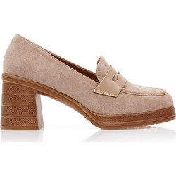 Γόβες loafers πούρο σουέτ με δερματίνη λεπτομέρειες