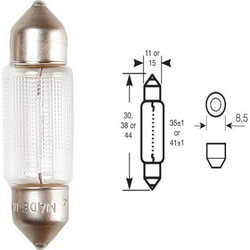 Λάμπα Ring R239 C5W Festoon Bulb Interior / Number Plate / Position 12V DC 5W S8.5d | Ring