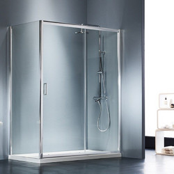 Καμπίνα Ντουζιέρας Starlet Slider SLST-100 + SPSS-100 Χρώμιο Clear Glass Ύψος 180cm - 140cm, 80cm 455-SLS140T-100+455-SPS80T-100