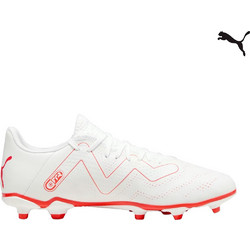 Puma Future Play FG/AG 107377-01 Ποδοσφαιρικά Παπούτσια με Τάπες Λευκά Κόκκινα