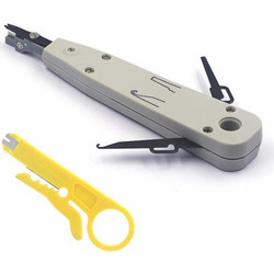 VCE insertion tool network for network sockets, patch panels, with wire cutter (G602)