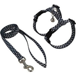 Σαμαράκι Γάτας Pet Interest με Οδηγό Plaid Γκρι Medium
