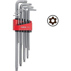 FORCE TOOLS 5098XLT Σειρά κλειδιά TORX tamperproof τρύπας πολύ μακριά (9τεμ)