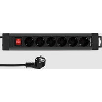 REV Outlet Strip 6-fold 2,4m Supraline w. switch anthracite