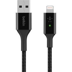 Belkin Smart LED USB-A to Lightning Cable Black