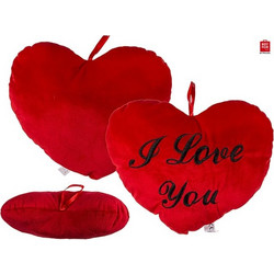 Κόκκινη Bελούδινη Kαρδιά Με Κείμενο I Love You 35Εκ (62061)
