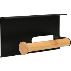 Χαρτοθήκη Επιτοίχια Bamboo Essentials Με Θέση Για Κινητό Μεταλλική Μαύρη