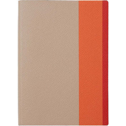 Σημειωματάριο Smythson Soho Leather Notebook Printed Stripe Sandstone