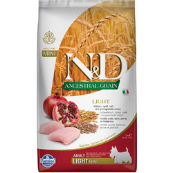 Farmina N&D Ancestral Grain Light Mini Adult with Chicken, Spelt, Oats & Pomegranate 2.5kg