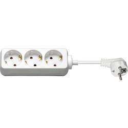Goobay 3-Way Power Strip, 3 m, White - (51075)