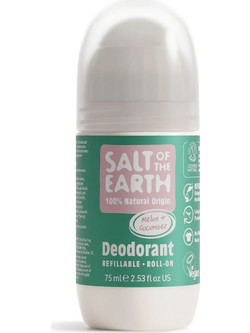 Salt of the Earth Vegan Melon Cucumber Refillable Φυσικό Αποσμητικό Roll On Χωρίς Αλουμίνιο 75ml
