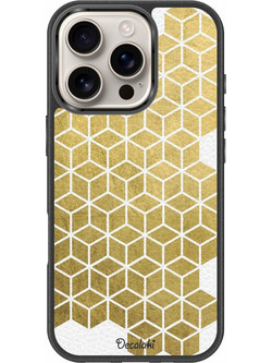 Gold Cubes Θήκη Κινητού Σχέδιο 50038 - iPhone, iPhone 16 Pro, Premium Leather Feel Case