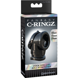 Pipedream Fantasy C-Ringz Cock Pipe With Ball-Stretcher Ελαστικό Δαχτυλίδι Πέους & Όρχεων Σιλικόνης Μαύρο