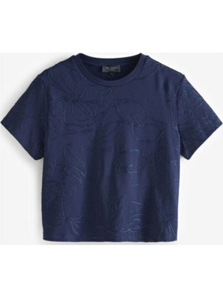 Γυναικείο T-Shirt Με Ανάγλυφο Κέντημα Μπλέ Σκούρο Ted Baker 278535-Navy