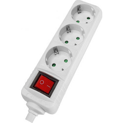 POWERTECH πολύπριζο PT-885, 3x schuko, 16A, χωρίς καλώδιο, λευκό