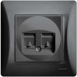 ΠΡΙΖΑ ΔΙΠΛΗ DATA RJ45 ΜΑΥΡΟ serie H LINEME - Lineme