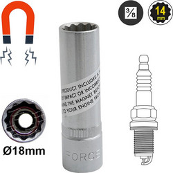 FORCE 807314MTHM Μπουζόκλειδο Kαρυδάκι 3/8" 14x70mm Mαγνητικό Διαμέτρου O18mm
