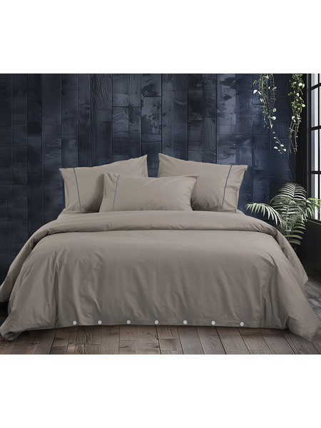 Nef-Nef Homeware Παπλωματοθήκη Nautica Wave Solid Σετ Υπέρδιπλη 240x220 Linen