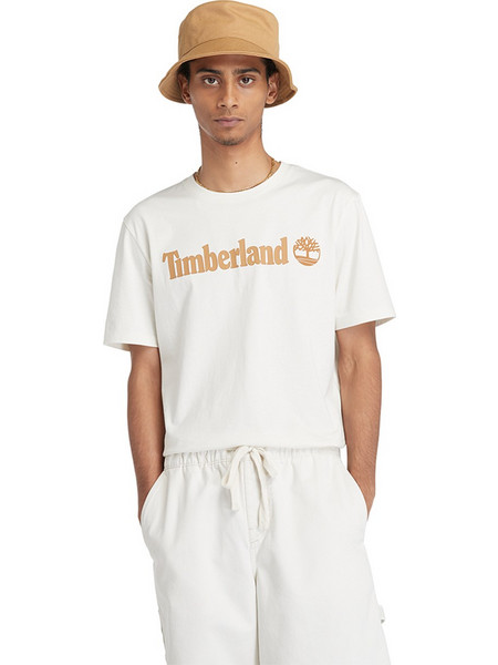 TIMBERLAND M LINEAR LOGO SHORT SLEEVE T-SHIRT - TB0A5UPQCM91-TBCM9 WHITE