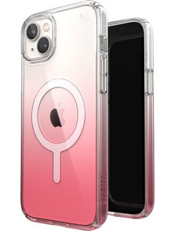 Speck Presidio Perfect-Clear + Ombre + MagSafe - Case for iPhone 15 Plus / 14 Plus with MICROBAN coating (Clear / Vintage Rose Fade) - (150123-9509)