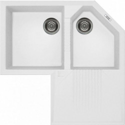 Elleci Tekno Corner Ένθετος Νεροχύτης Γωνιακός Γρανίτη Bianco Antico 100x50cm