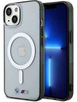 BMW BMHMP14SHCRS iPhone 14 6.1 case transparent hardcase Silver Ring MagSafe - (BMW000608-0)