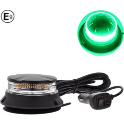 ΦΑΡΟΣ LED ΠΡΑΣΙΝΟΣ 12-24V ΜΕ ΜΑΓΝΗΤΗ ΚΑΙ ΒΕΝΤΟΥΖΑ Φ108mm ΜΕ ΔΙΑΦΑΝΟ ΓΥΑΛΙ MAR391
