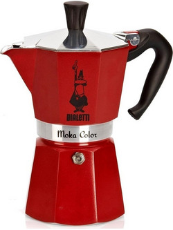 Bialetti Moka Express Rossa Μπρίκι Espresso 3Cups Κόκκινο