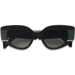 Kaleos Fowler 001 Γυναικεία Γυαλιά Ηλίου Cat Eye Κοκάλινα Μαύρα με Μαύρο Polarized Φακό