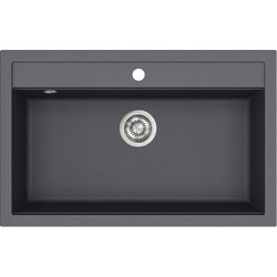 Helika Quadro SQQ103-222W Ένθετος Νεροχύτης Γρανίτη Γραφίτης 79x51cm