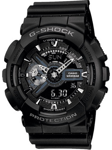 Casio G-Shock Ανδρικό Ρολόι Χρονογράφος με Μαύρο Καουτσούκ Λουράκι GA-110-1BER