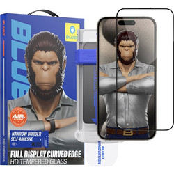 Blueo 3D HD Full Glue Tempered Glass με Applicator Pro (iPhone 16 Pro Max / 17 Pro Max / 18 Pro Max) Black
